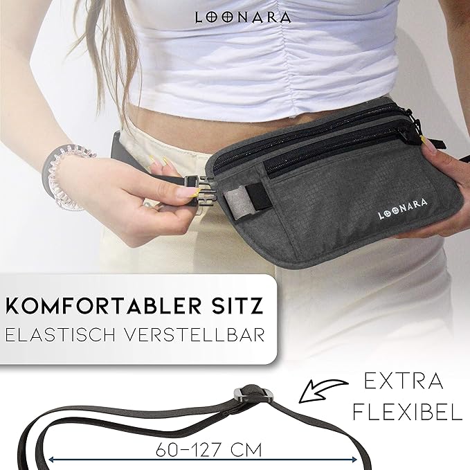 loonara Travel Heuptas grijs 2stuks