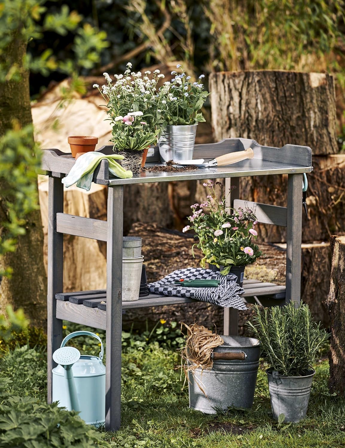 myGardenlust Oppottafel – Opbergruimte – 78 x 38 x 86 cm – Bruin