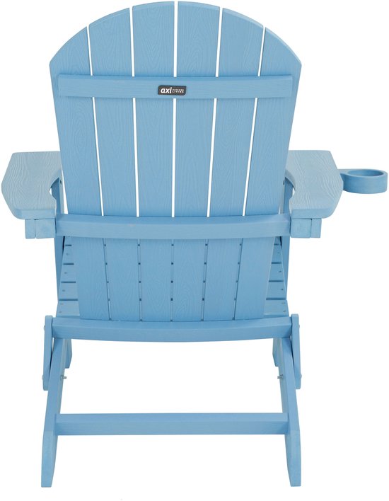 AXI Claire Adirondack Stoel Blauw – Kunststof loungestoel met armleuningen – Opklapbaar - Hoge rugleuning - Tuinstoel - 84,5 x 77 x 95,5 cm - Duurzaam & weerbestendig