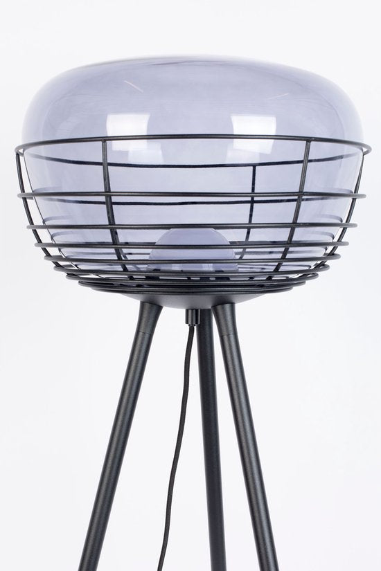 Zuiver Smokey Vloerlamp - Staande driepoot lamp - Zwart