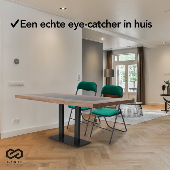 Infinity Goods Klapstoel - Vouwstoel - Fluweel - Eettafelstoel - Opklapbare Stoel - 43 x 47 x 80 CM - Stoel - Groen