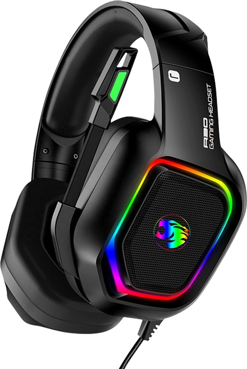 URGOODS Gaming Headset – Virtueel 7.1 Surround Sound  – 1 m kabel – Zwart/RGB