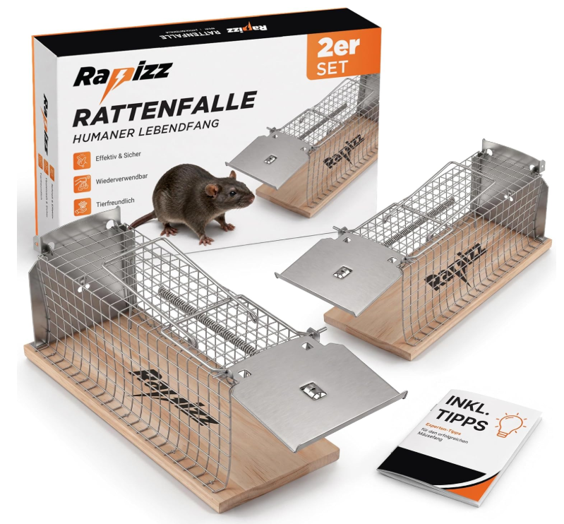 LEBENLANG Rapizz Rattenval Levend Set van 2 - Hout - 30 cm - Diervriendelijk