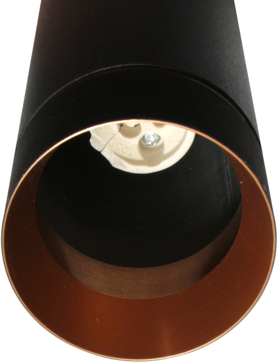 Mexlite Hanglamp DownLume – 5-Lichts – Zwart Metaal – Grote Eettafellamp – GU10 – Modern Design