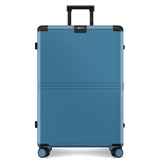 ONYX Hybrid Pro Check-in Koffer Large 100 Liter - Gerecycled Polycarbonaat en Ritsloos Design - Reiskoffer met TSA-slot en Spinner wielen - Lichtgewicht Trolley met Laptopvak - Glacier Blue