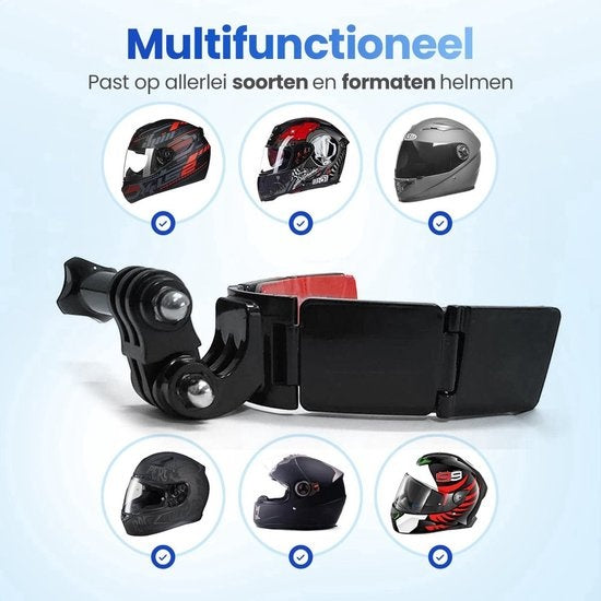 Garpex® Universele Helmet Mount - Helmhouder geschikt voor diverse Action Camera - Motorrijden - Universeel - Motorhelm