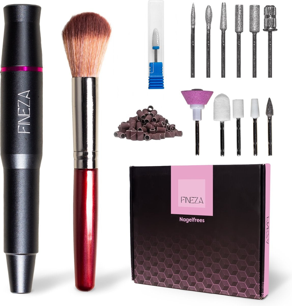 Fineza Elektrische Nagelfrees Set met Bitjes – Manicure & Pedicureapparaat – Nagelvijl - Antraciet