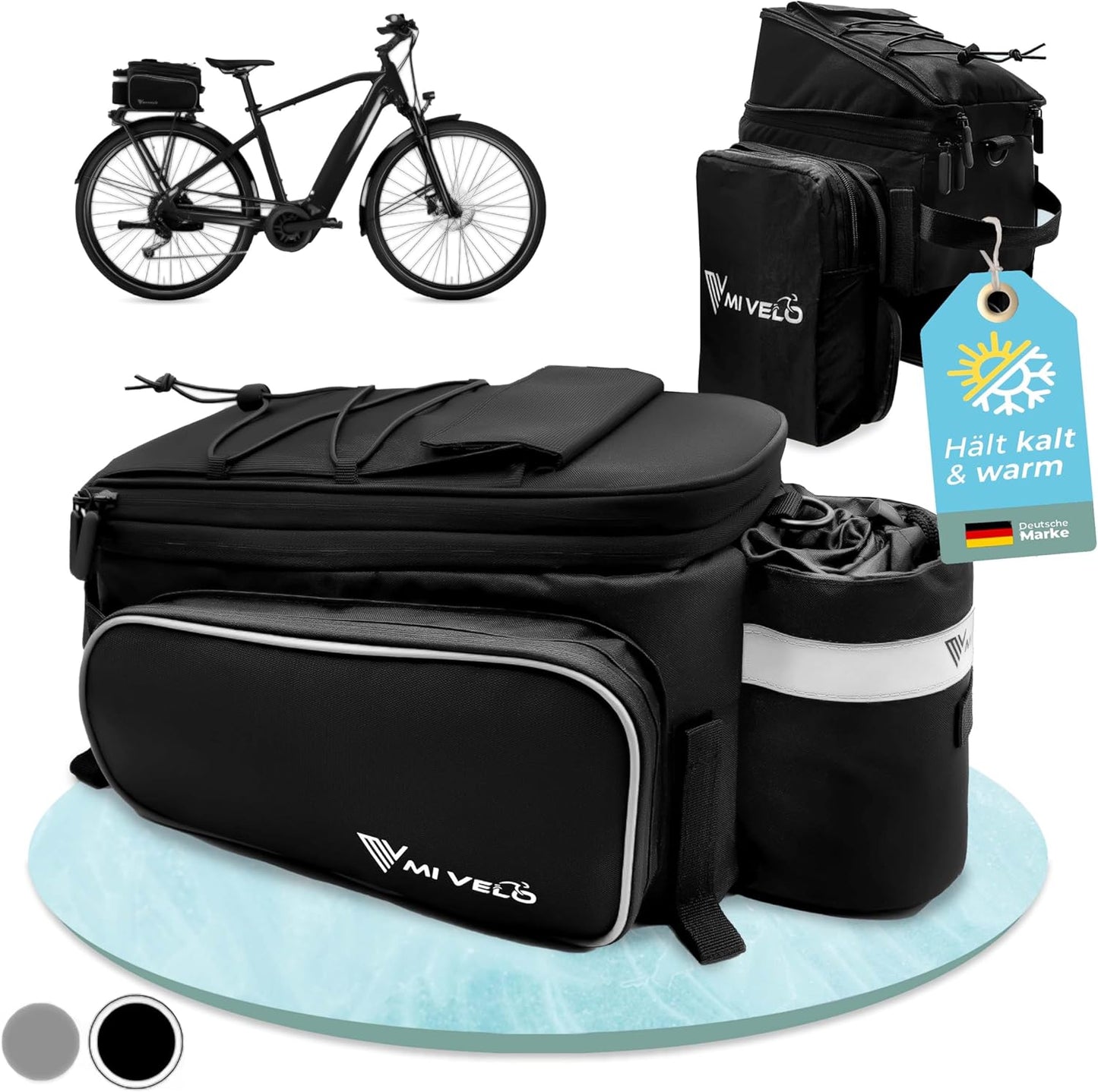 MIVELO Fietstas Bagagedrager - Geïsoleerd - Tot 20L - Waterafstotend - 40 x 22 x 20 cm - Zwart