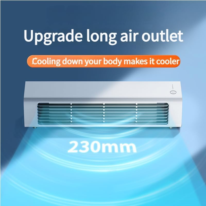 Breezmax Persoonlijke Luchtkoeler - 360° Draagbare Mini Airco met Afstandsbediening - 4000 mAh Oplaadbaar - 325 mm - Wit
