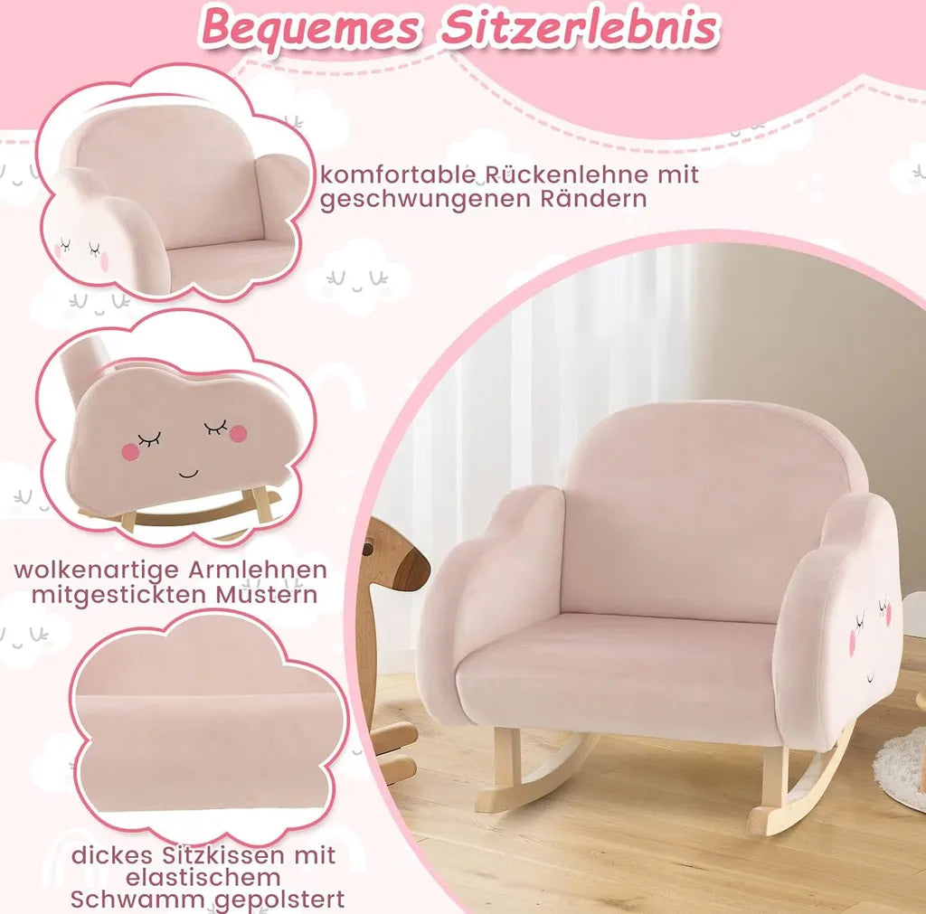 COSTWAY Kinderschommelstoel voor peuters Roze