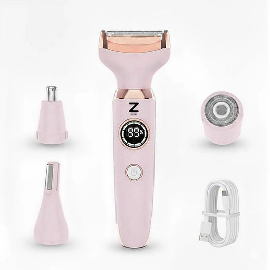 Ladyshave voor Vrouwen - 4 in 1 Scheerapparaat - Oksels - Benen - Neustrimmer - Wenkbrauw - Neus - Zeri