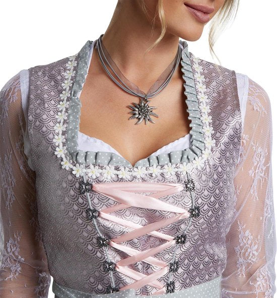 Dressforfun Midi-Dirndl Oberammergau model 2 XL - verkleedkleding kostuum halloween verkleden feestkleding carnavalskleding carnaval feestkledij partykleding - 304628