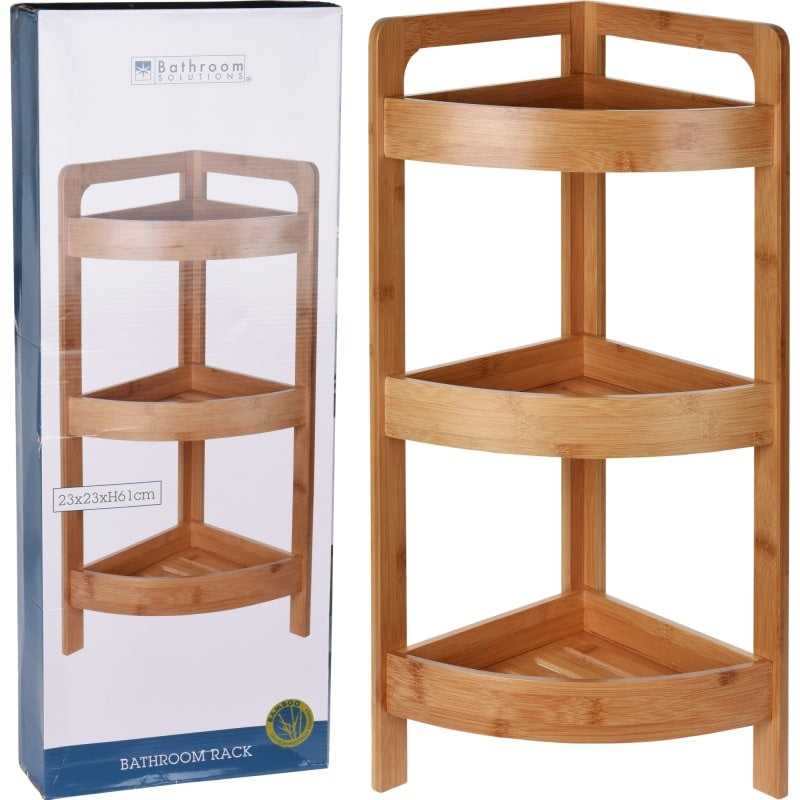 Badkamer kast - Badkamerrek - bamboe - 3 Laags - 23x61cm