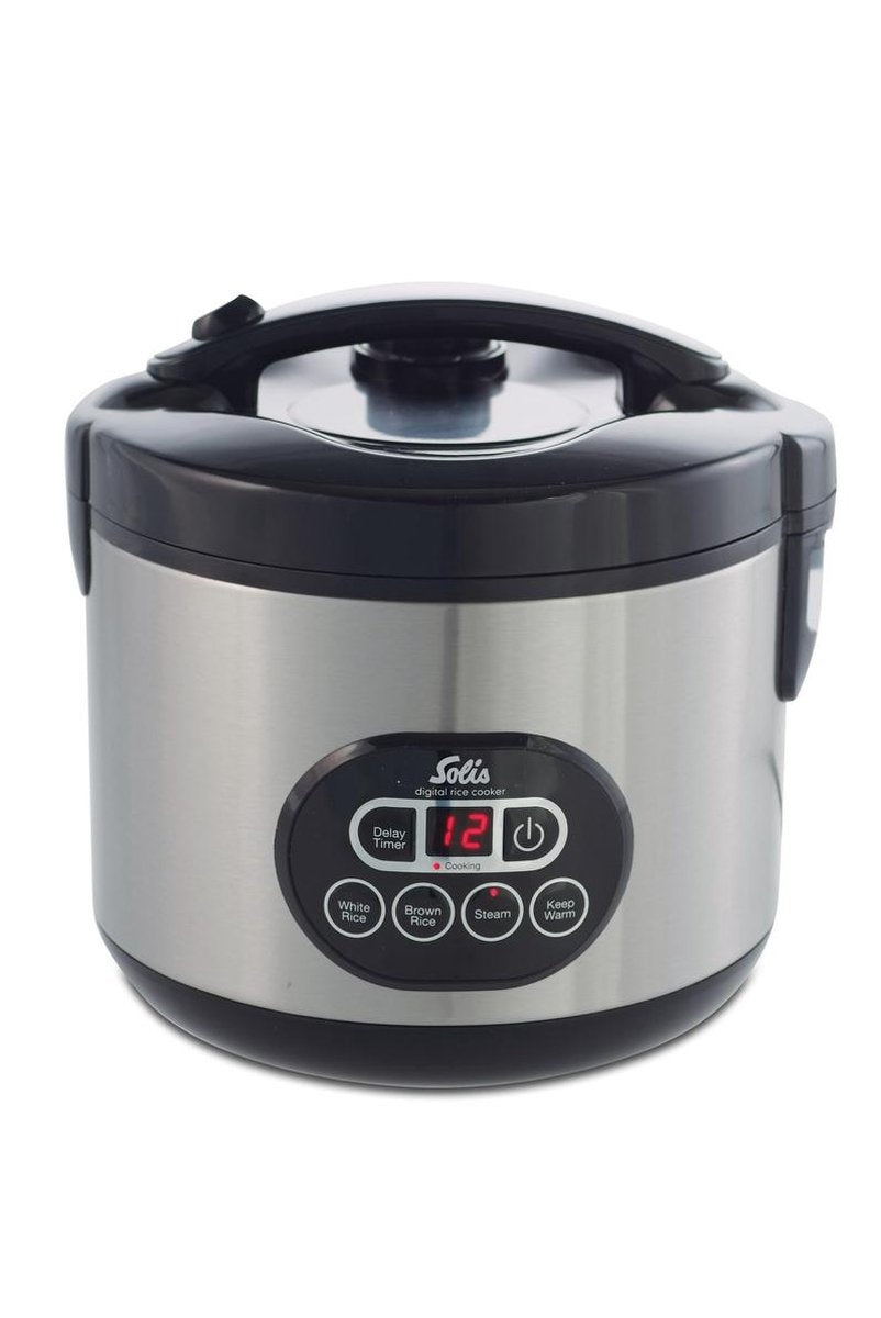 Solis Rice Cooker Duo Programm 817 Rice Cooker met Stomer - Rijstkoker en Stoomkoker - Stoompan - 23 x 23 x 24 cm - Zilver