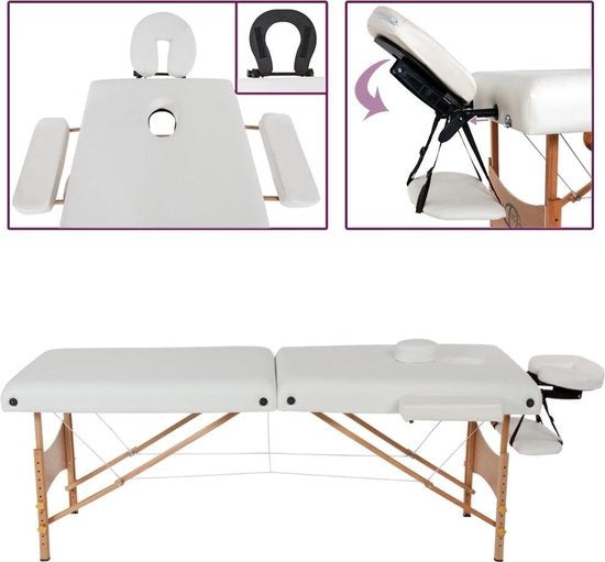 tectake® - Massagetafel Behandeltafel - matras van 7,5 cm hoog + rolkussens en draagtas - behandelbank – incl. opbergtas – opvouwbaar