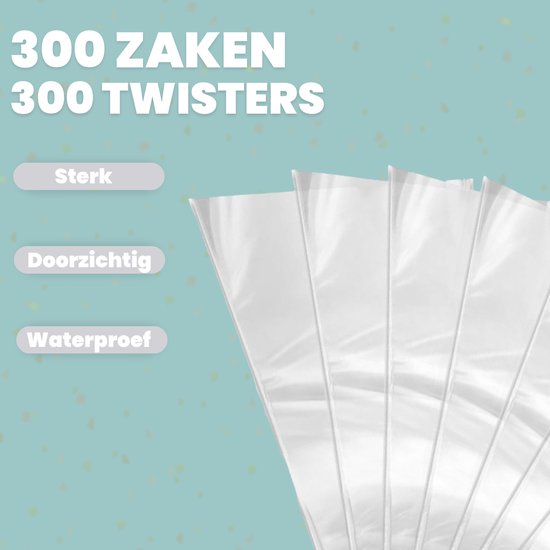 Feestio Uitdeelzakjes Mix Set - 300 Stuks - Snoepzakjes - Traktatie Zakjes Kinderfeestje - Cellofaanzakjes Transparant - Cadeauzakjes - Snoepzak