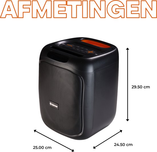 Denver Bluetooth Speaker Party Box - Discolichten - Incl. Afstandsbediening - Microfoon Aansluiting - BPS165