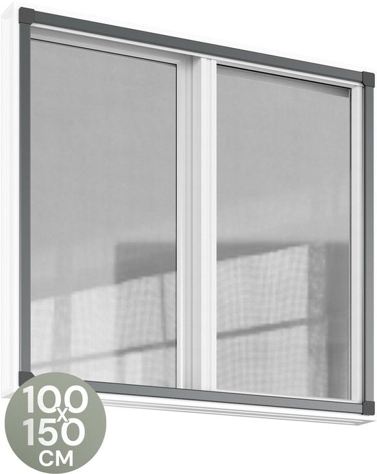 O'DADDY® Raamhor - 100x150 cm - Aanpasbaar Vliegengaas - Glasvezel - Horrengaas - Insectenhor - Veelzijdig en Gemakkelijk te Monteren - Zwart