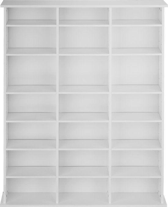 tectake - CD-kast boekenkast Stevie 105,5x19x136,5cm - wit - 403618