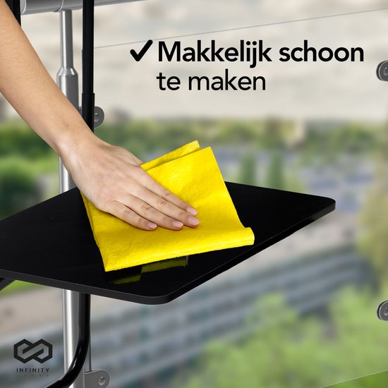 Infinity Goods Balkontafel - Inklapbaar - 40 x 60 CM - Verstelbaar - Hangend - Zwart