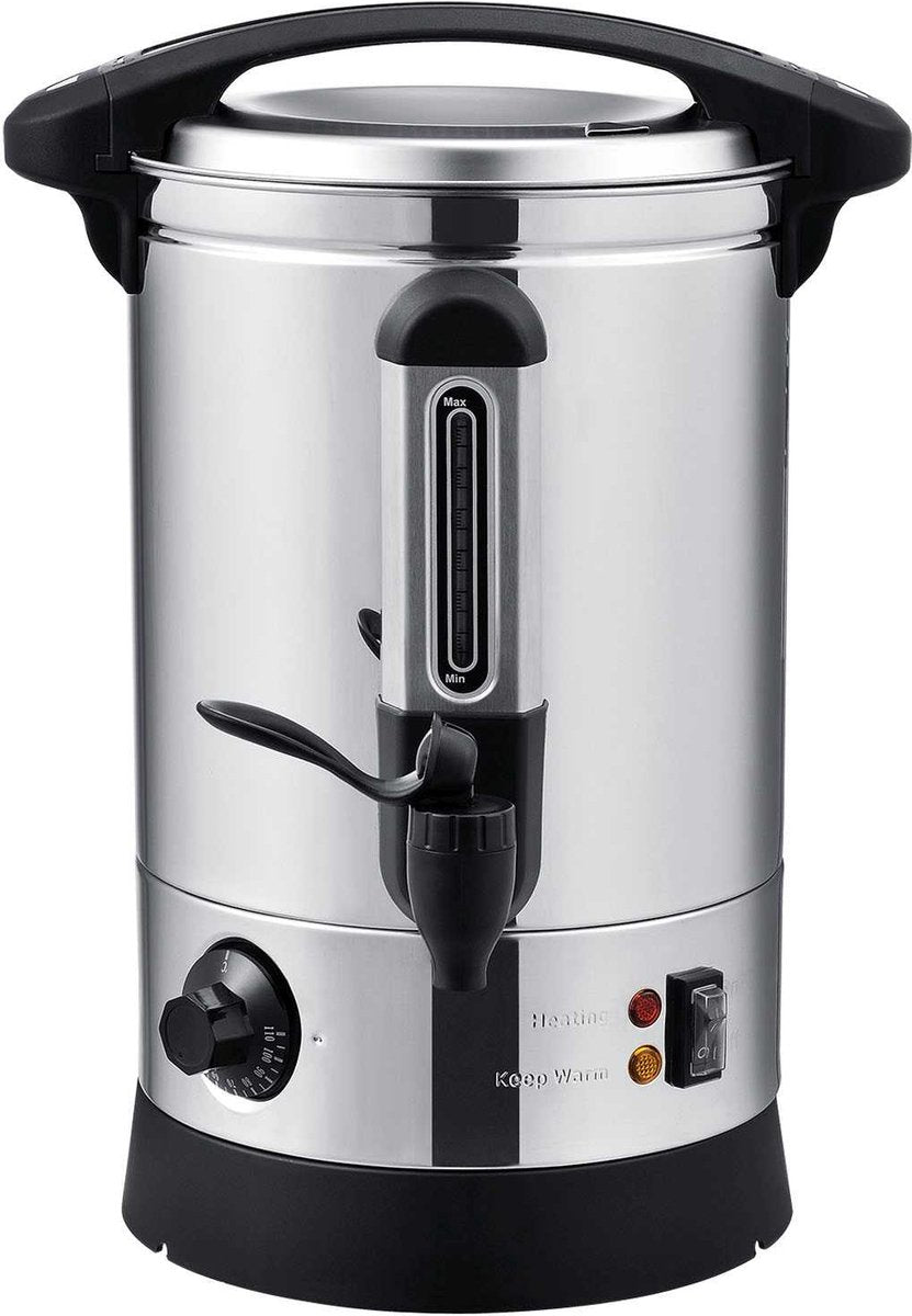 Juskys Glühweinketel 7L - 1500W - warmhoudfunctie - zilver/zwart - 42 cm