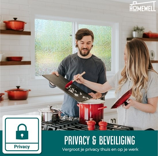 Homewell Raamfolie HR++ 60x200cm - Zonwerend & Isolerend - Statisch - Regenboog Mozaïek