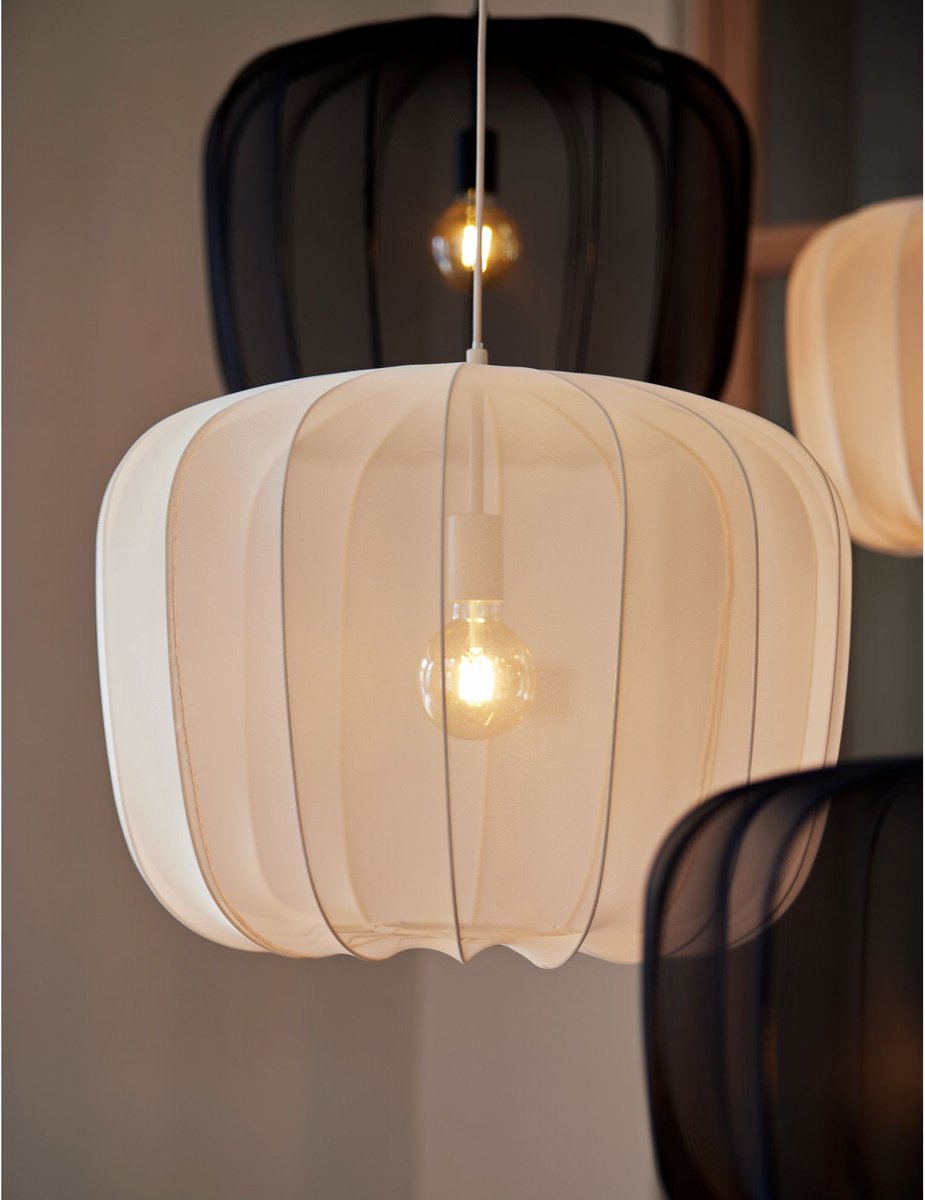 Light & Living - Hanglamp Plumeria - Ø60 cm - E27 Fitting - Modern Design - Zand Textiel & Metaal