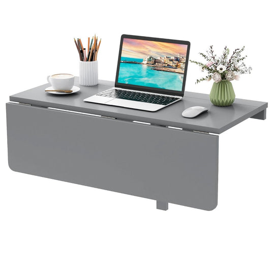 Coast Wandklaptafel - inklapbaar bureau - ruimtebesparend ontwerp - grijs 80 x 60 x 45 cm