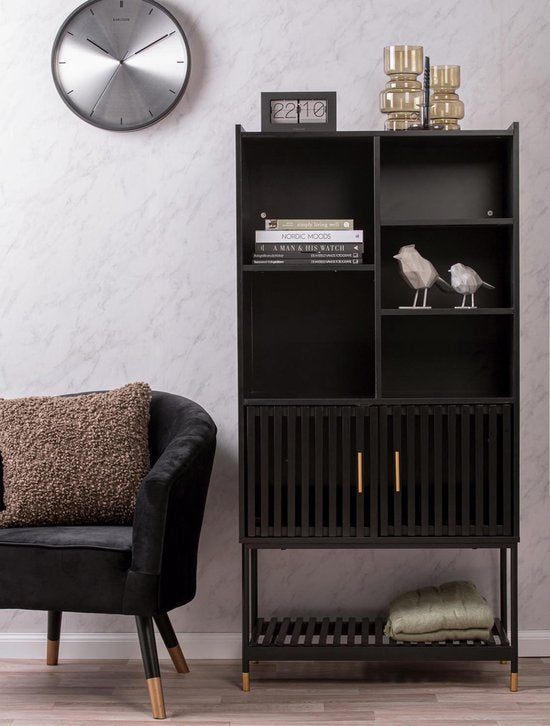 Leitmotiv Kast Marve - Zwart - 40x75x150 cm - Modern,Scandinavisch