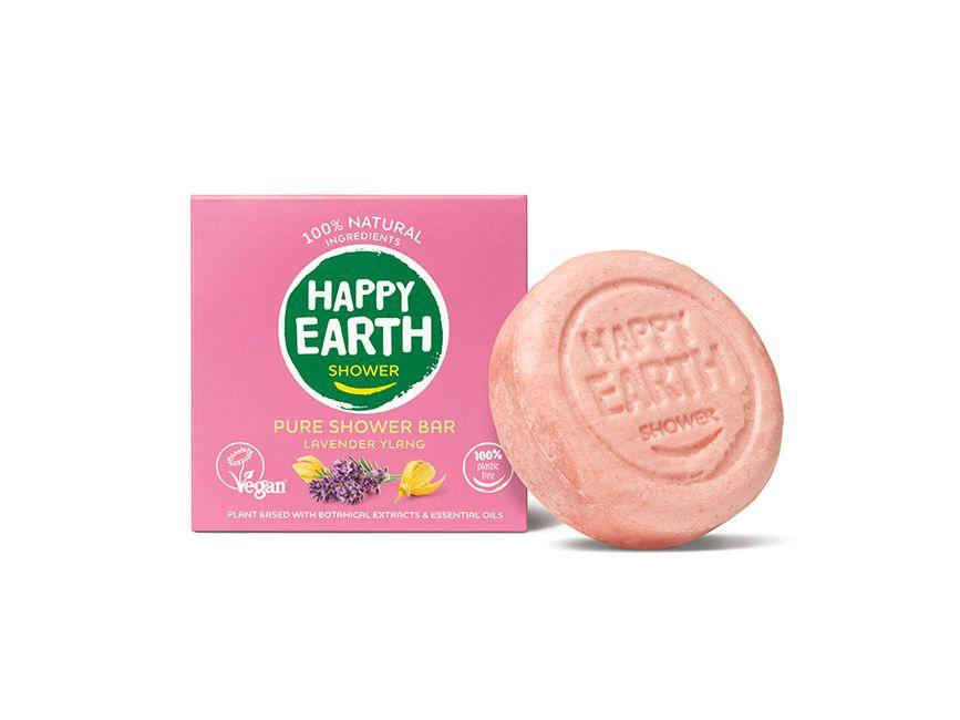Happy Earth Shower Bar Natuurlijk - Lavender & Ylang Ylang - Voordeelset 6 x 90 gram