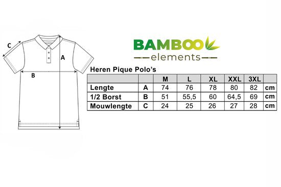 Bamboo Elements - Polo Shirt Heren - Dark Sand Beige - Maat M - Polo Heren - Korte Mouw - Pique Stof - T Shirt Heren - Bamboe