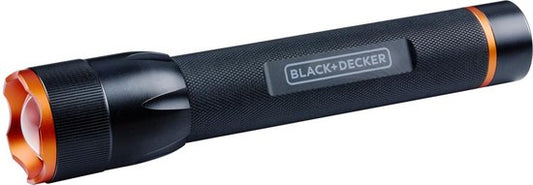 BLACK+DECKER LED Zaklamp 350 Lumen - 6W - 200M Bereik - 3 Lichtstanden: Hoog, Laag, Pulserend - Zwart/Oranje
