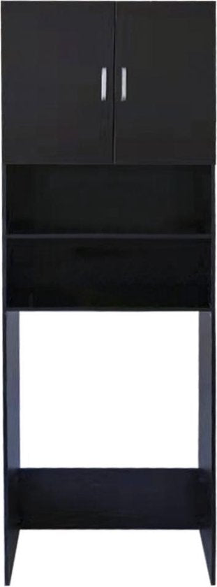 Wasmachine Kast - Wasdroger Ombouw - 190 cm - Zwart