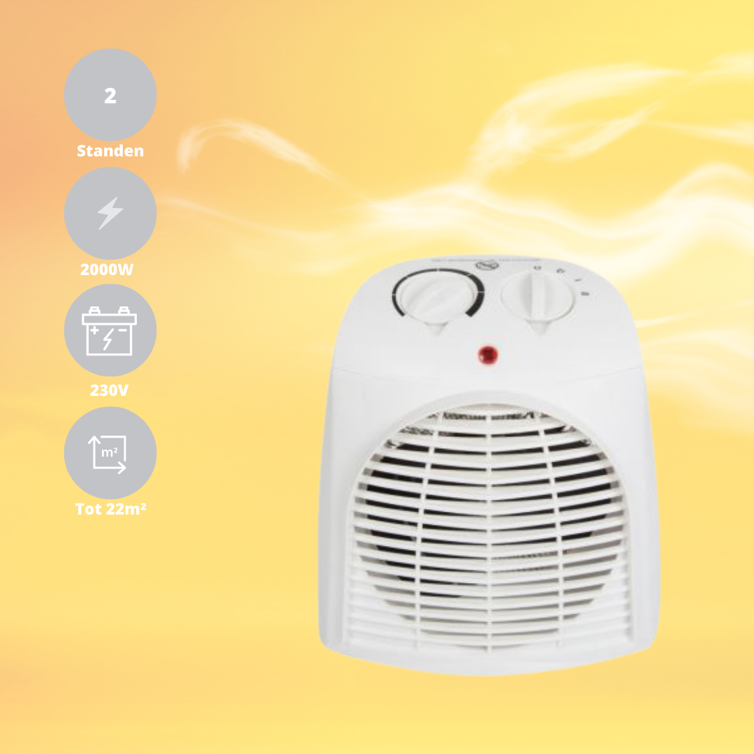 Perel Ventilatorkachel, voor binnen, 2 warmtestanden, 2000 W
