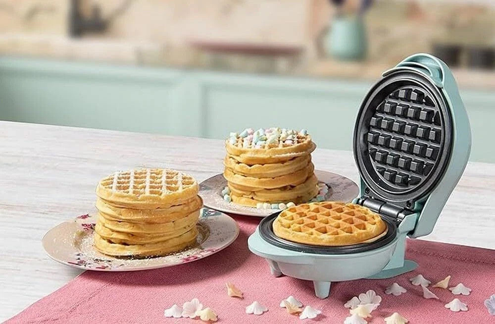 Bestron Sweet Dreams AMWE600G Mini Waffelijzer 550W - Temperatuurregeling - Ø10 cm Wafels - Mint