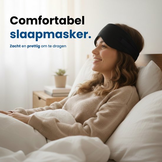 PurelyGoods® Slaapmasker - Oogmasker - Verduisterend - Mannen en Vrouwen - Katoen - Zwart