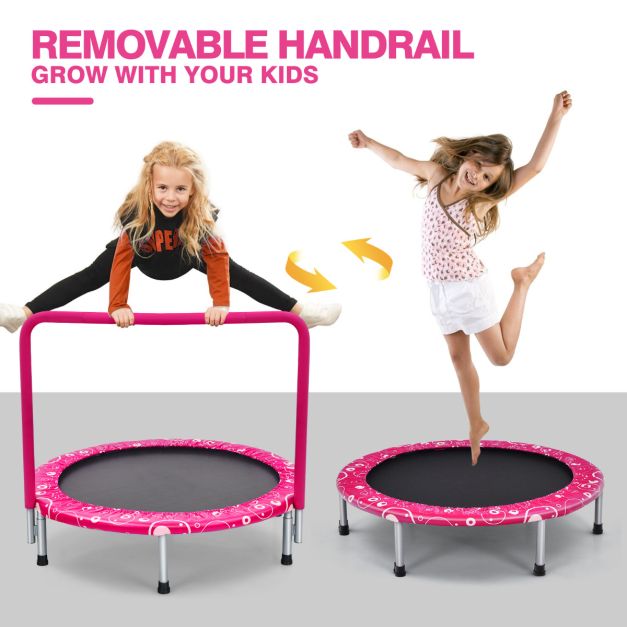 Coast Kindertrampoline – Met Handvat – max. 150 kg – 92 x 92 x 80,5 cm – Roze
