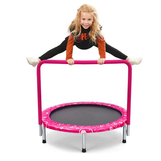Coast Kindertrampoline – Met Handvat – max. 150 kg – 92 x 92 x 80,5 cm – Roze