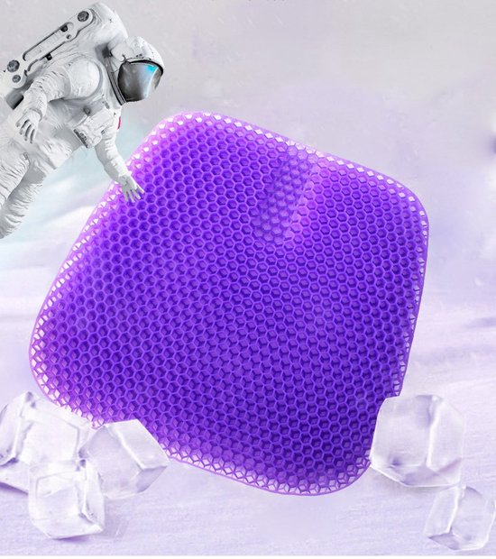 Fuegobird Gelkussen - Ergonomisch kussen - Zitkussen orthopedisch - Dubbellaagse honingraatstructuur - Met Kussenhoes - Paars