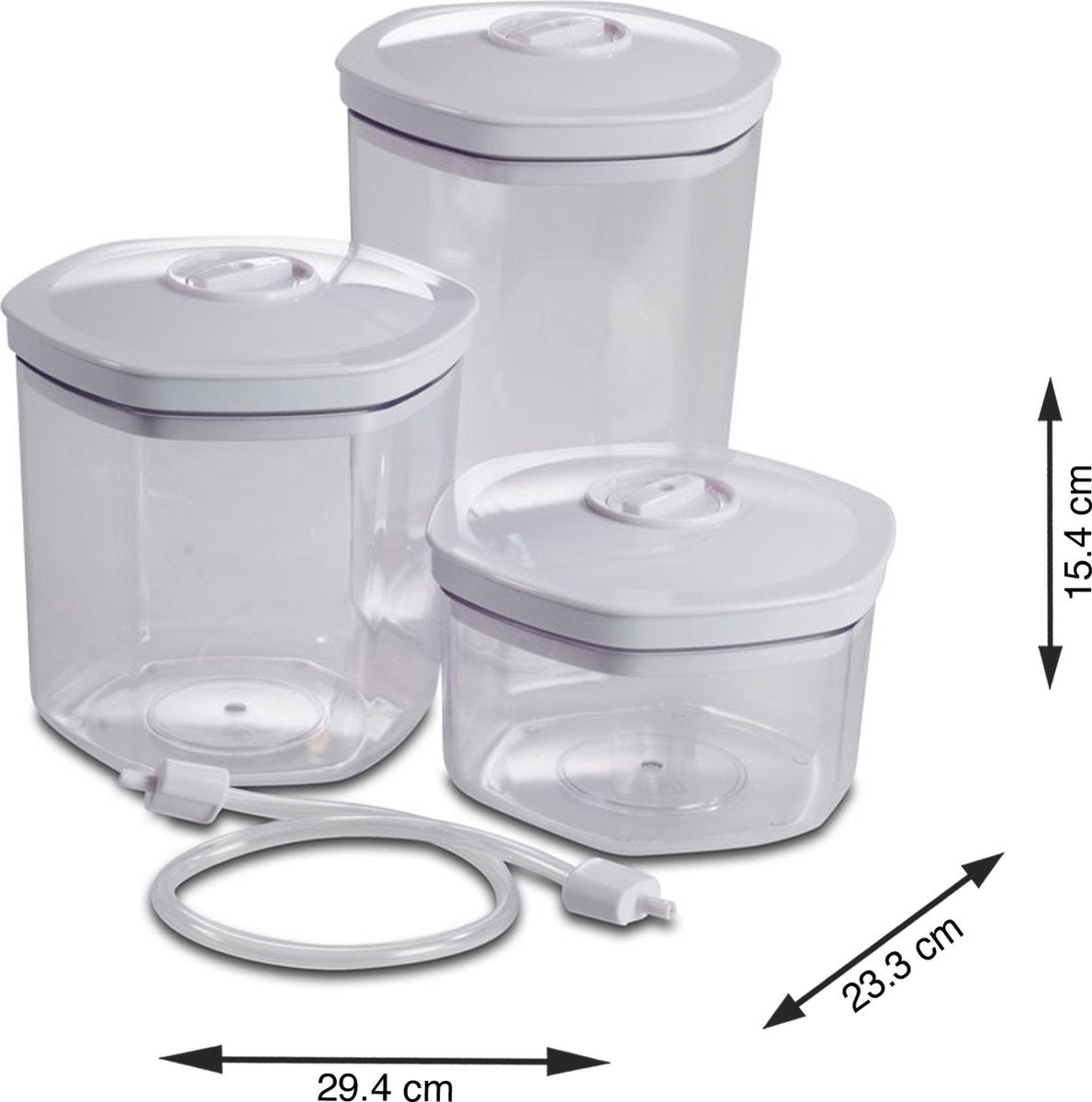Solis Bewaarcontainer set - Vershoudbakjes - 3 stuks - Vacuüm Bewaardoos