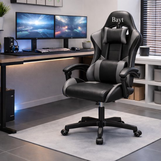 Bayt Gamestoel - Gaming Chair - Gamingstoel - Ergonomische Bureaustoel - Zwart - Verstelbaar