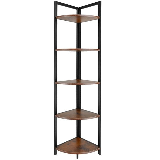 tectake - Hoekkast Castlebar 30x30x150cm - donkerbruin - 404771