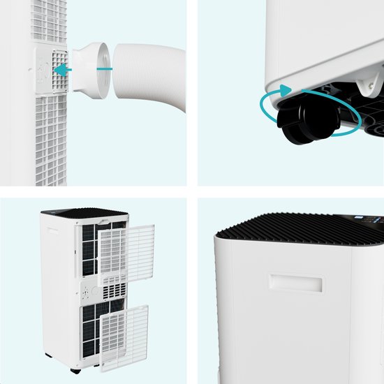 MOA Mobiele Airco - 9000 BTU - Airconditioning - Ontvochtiging - Inclusief Wieltje en Raamafdichting Kit - Wit - A010W