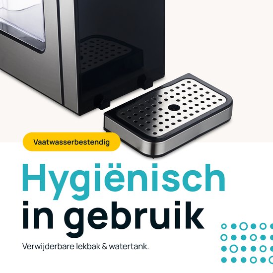 MOA Heetwaterdispenser 2,7L met Temperatuurregeling - 45-100°C - Heetwatertap - Melkfunctie - Instant Waterkoker - BPA-vrij - RVS - Zilver