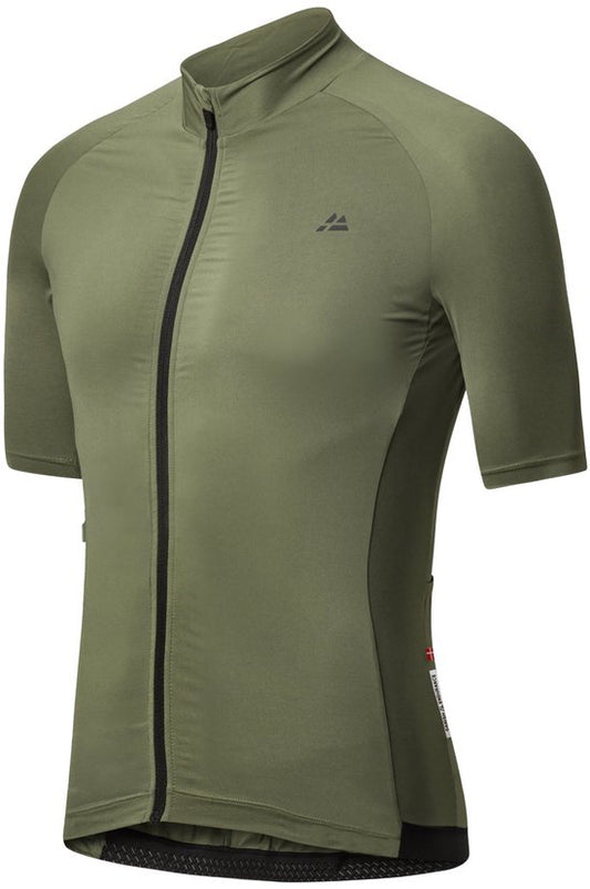 DANISH ENDURANCE Fietstrui voor Heren - Wielershirt - Korte Mouwen - Quick-Dry - Olijfgroen - Maat M