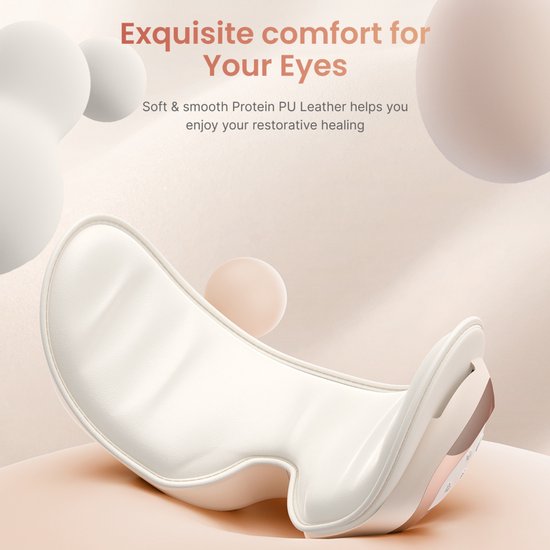 RENPHO Eyeris 3 Oogmassager - Voor rondom ogen en slapen - Warmtefunctie en verkoelende optie - Met voice control en bluetooth - Verschillende intensiteiten - Rose goud