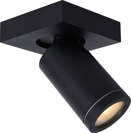 Lucide TAYLOR - Plafondspot (Plafondlamp) Badkamer - LED Dim to warm - GU10 - 1x5W 2200K/3000K - IP44 - Zwart