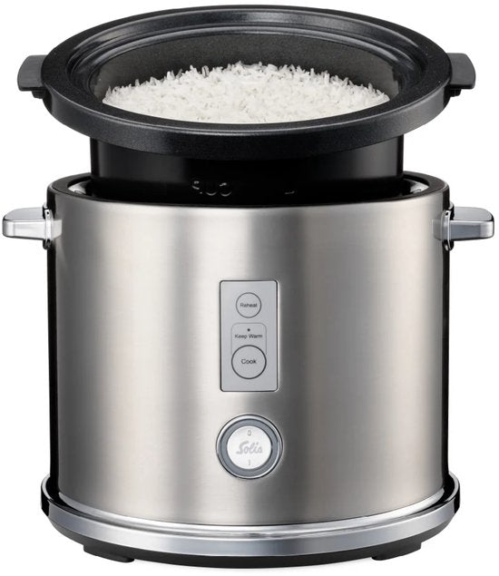 Solis Rice Cooker Multi 8162 - Rijstkoker en Stoomkoker - Voor Alle Soorten Rijst - Stoompan voor Rijst, Groente, Vis en Meer - 650 W - 1.2L