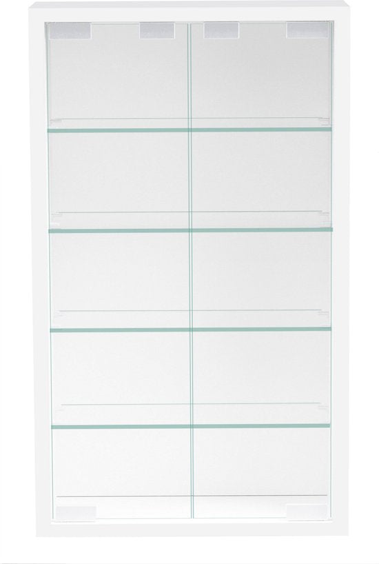 VDD Vitrinekast - Hangende Wandvitrine - Stofvrij - 40x60x12 cm - Wit