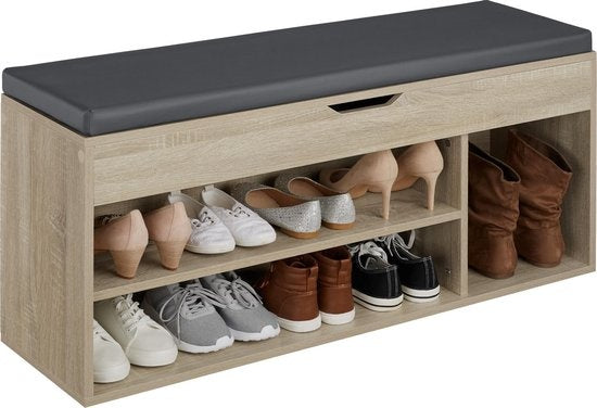 tectake - Schoenenbank Natalya - Licht hout, eiken Sonoma - 403625